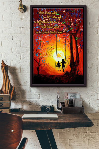 Bless Those Who See Life Through Different Window And Those Who Understand Their View Poster Framed Matte Canvas