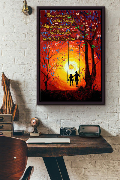 Bless Those Who See Life Through Different Window And Those Who Understand Their View Poster Framed Matte Canvas