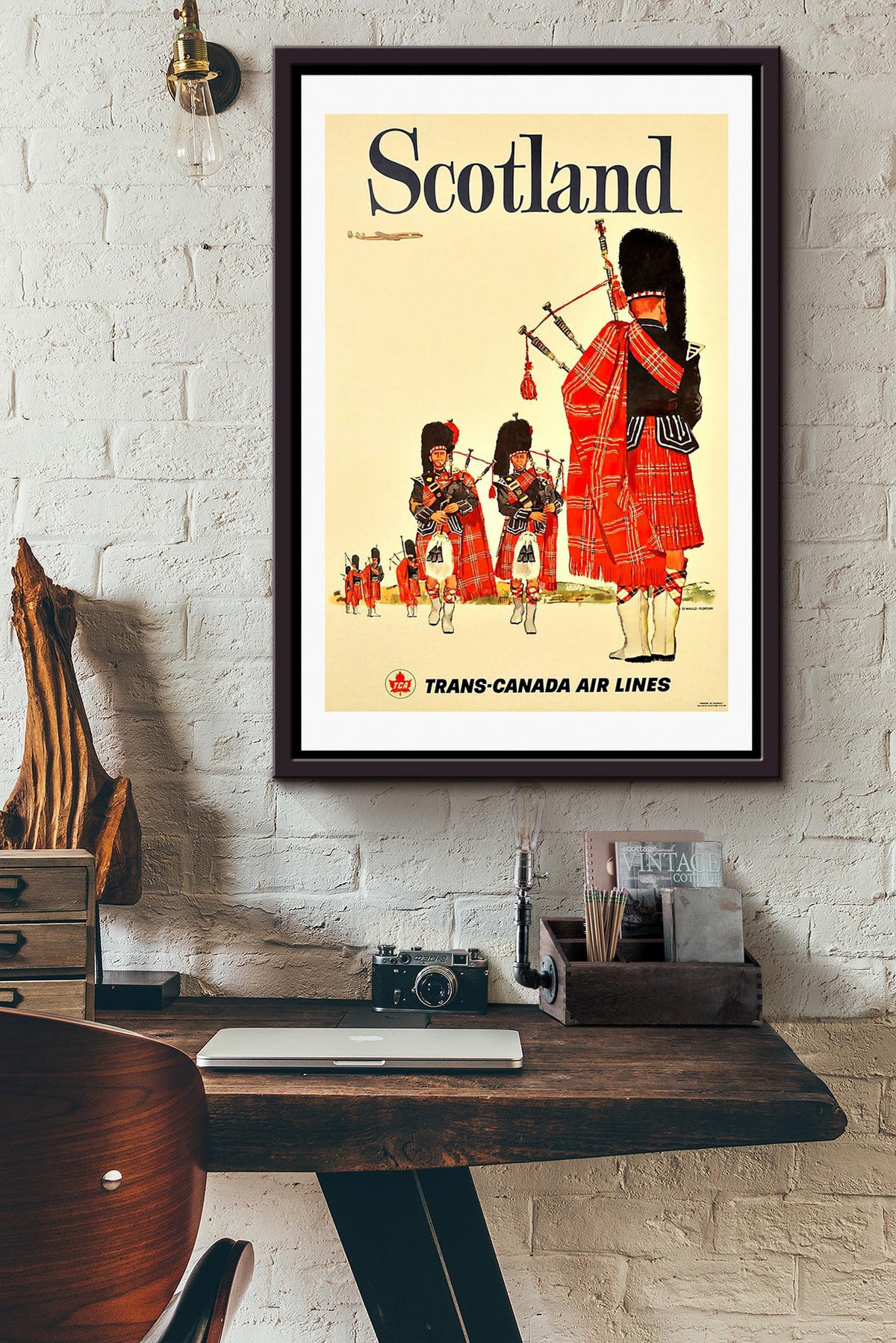 Scotland Trans Canada Air Lines Poster Framed Matte Canvas