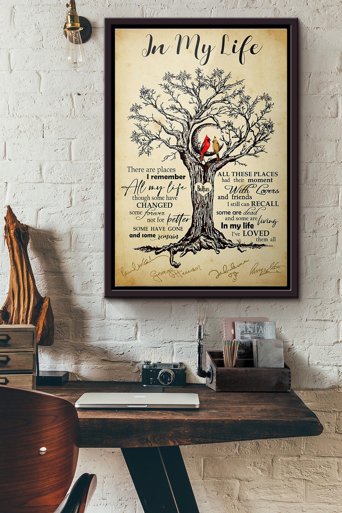 In My Life Music Signature Poster Framed Matte Canvas