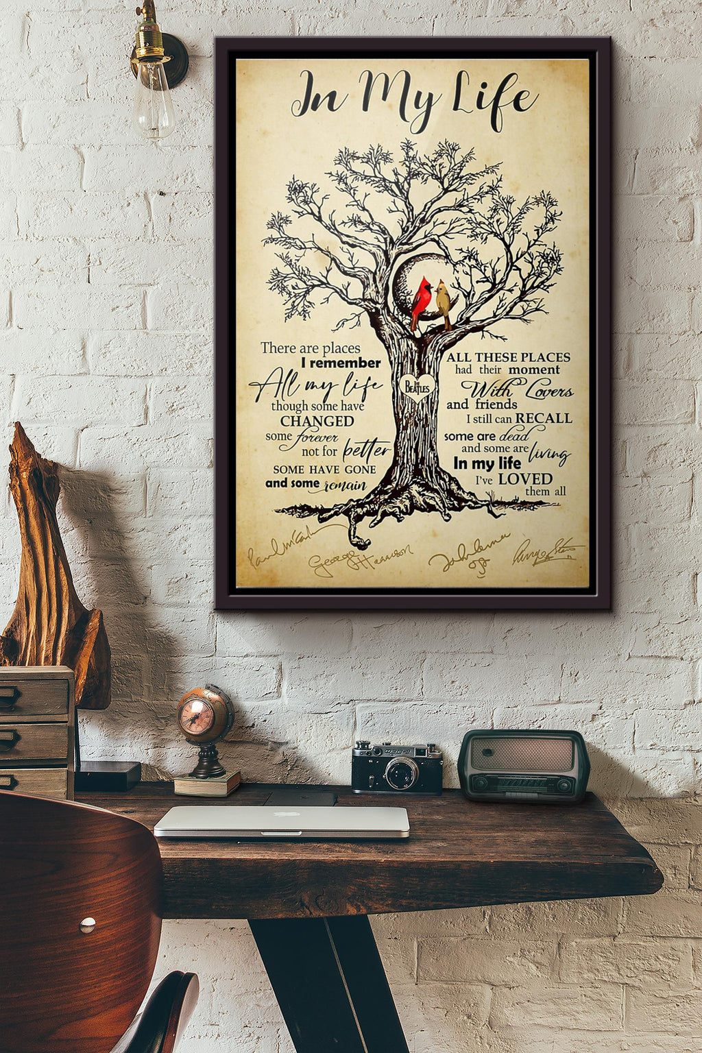 In My Life Music Signature Poster Framed Matte Canvas