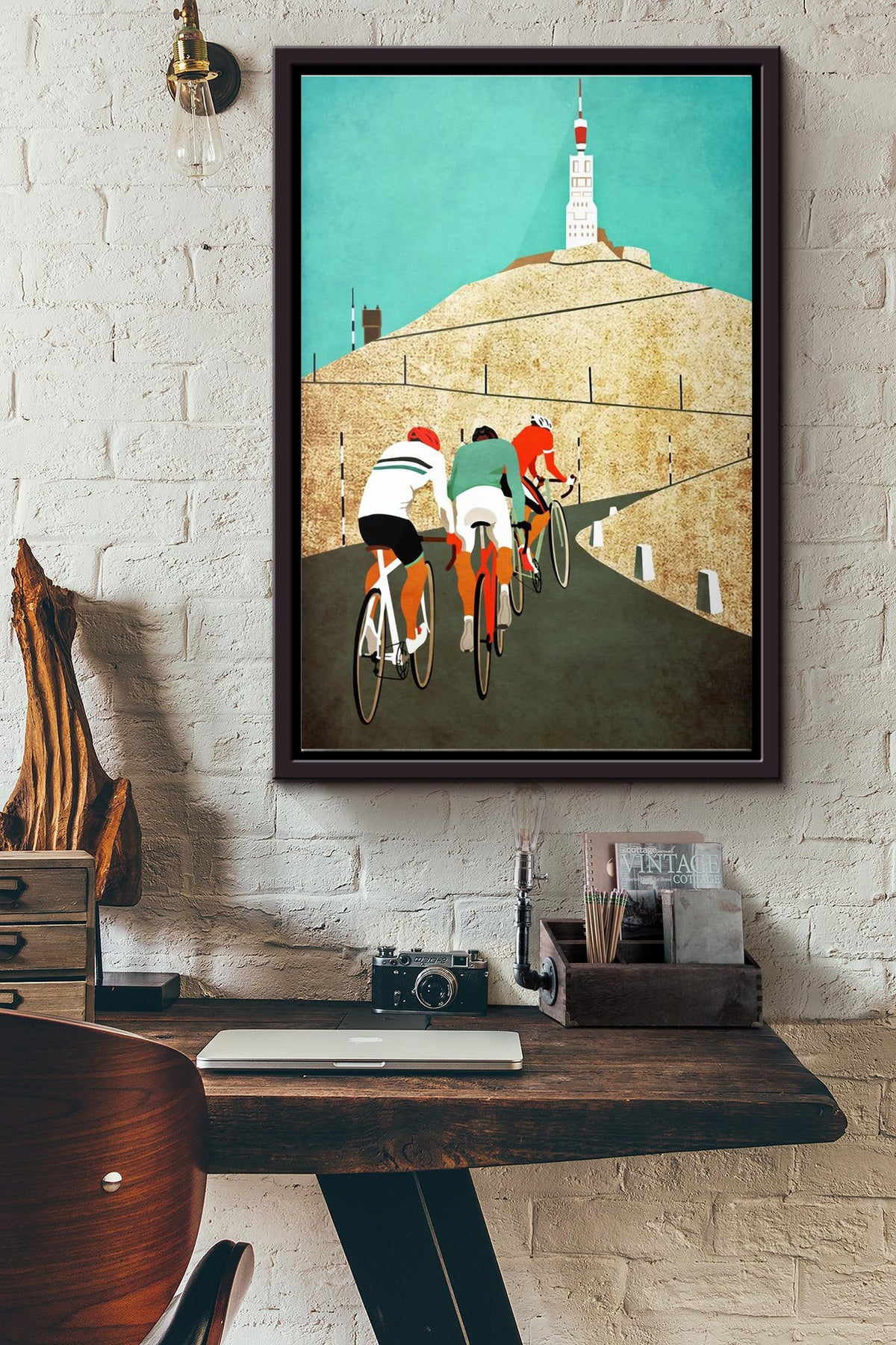 Cycling Mount Ventoux Poster Framed Matte Canvas