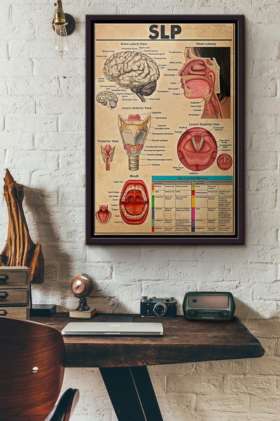 Speech Language Pathologists Slp Knowledge Poster Framed Matte Canvas