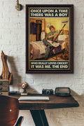 Once Upon A Time There Was A Boy Who Really Loves Cricket It Was Me Poster Framed Matte Canvas