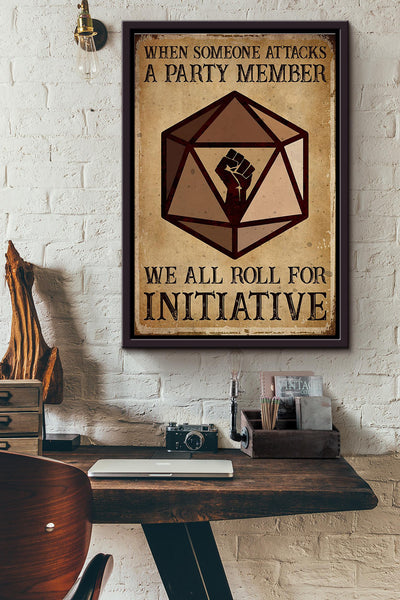 Black Lives Matter Dnd When Someone Attacks A Party Member Poster Framed Matte Canvas