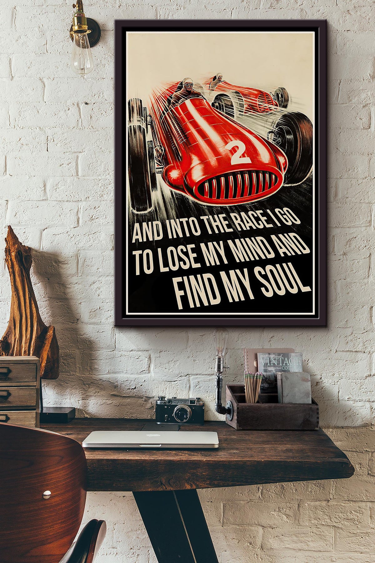 Into The Race I Go To Lose My Mind Poster Framed Matte Canvas
