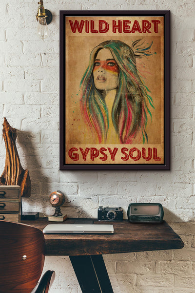 Native Makeup Wild Heart Gypsy Soul Poster Framed Matte Canvas