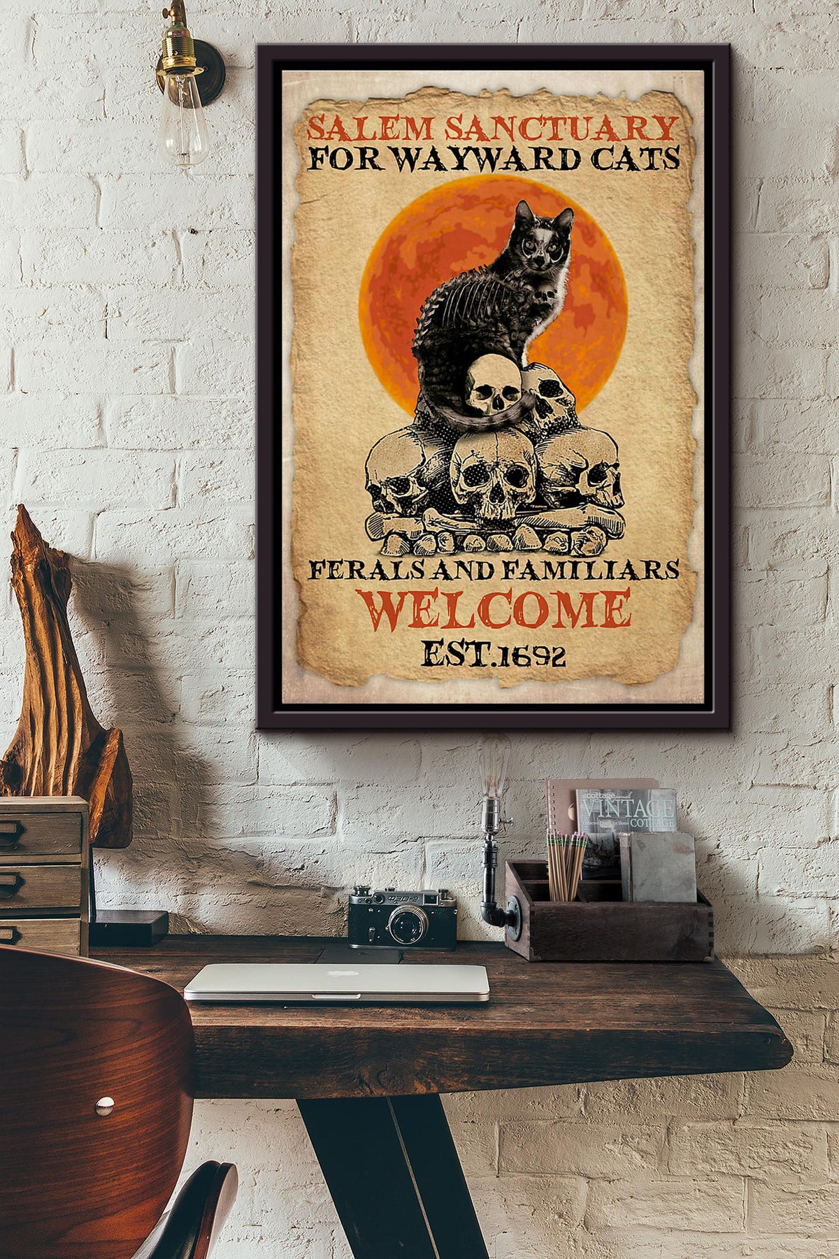 Wayward Cats Skull Welcome 1962 Poster Framed Matte Canvas