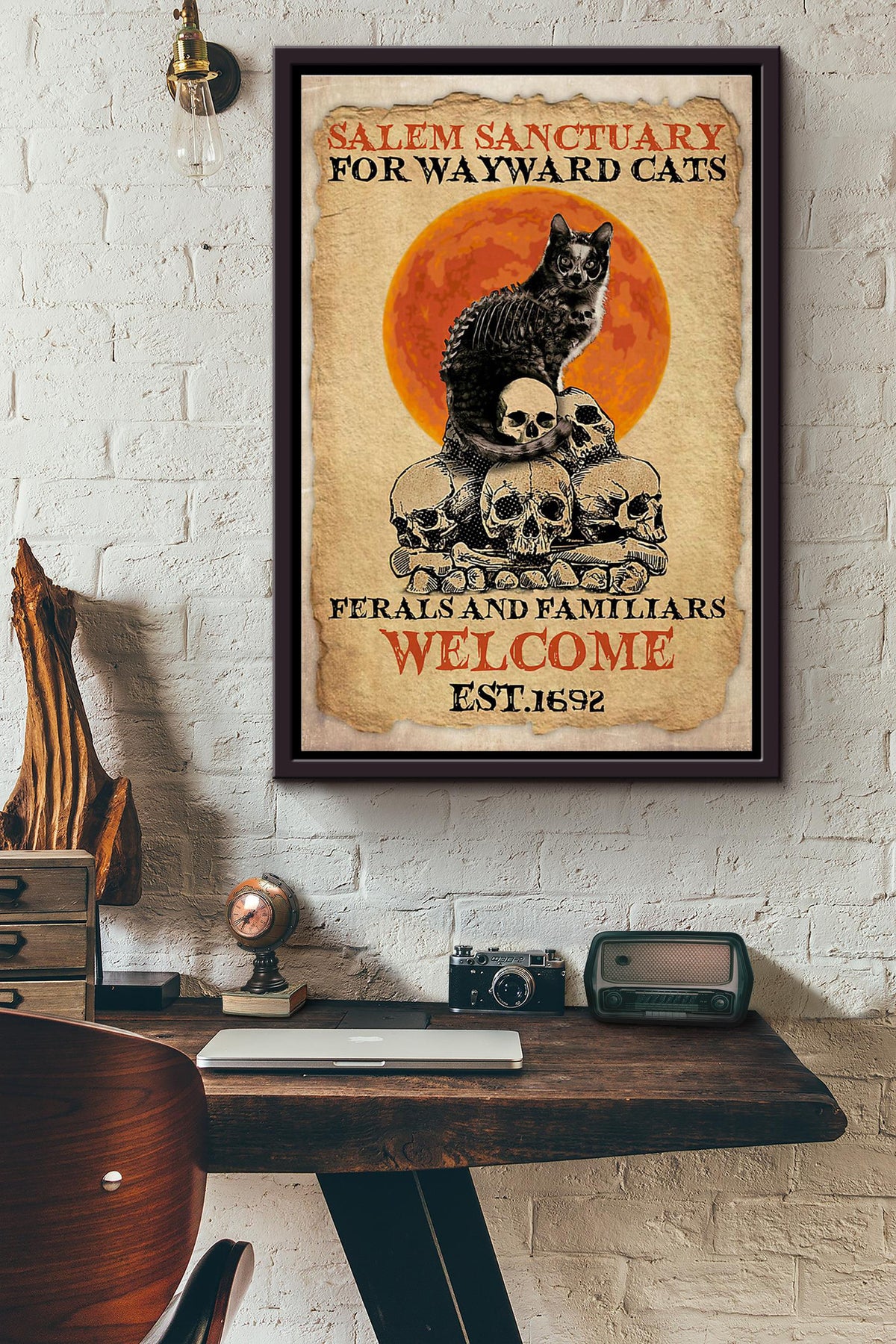 Wayward Cats Skull Welcome 1962 Poster Framed Matte Canvas
