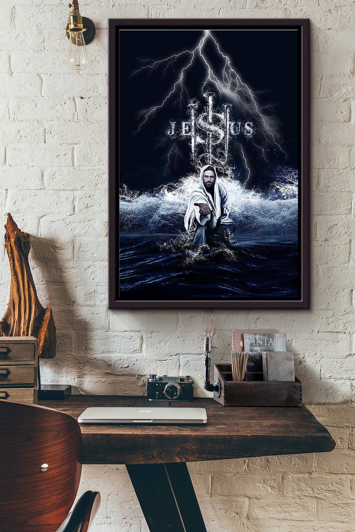 Focus On Me Not The Storm Ocean Poster Framed Matte Canvas
