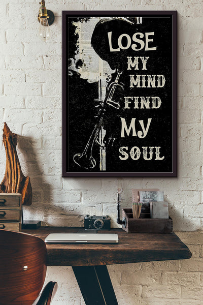 Lose My Mind Find My Soul Trumpet Poster Framed Matte Canvas