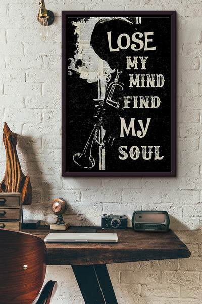 Lose My Mind Find My Soul Trumpet Poster Framed Matte Canvas
