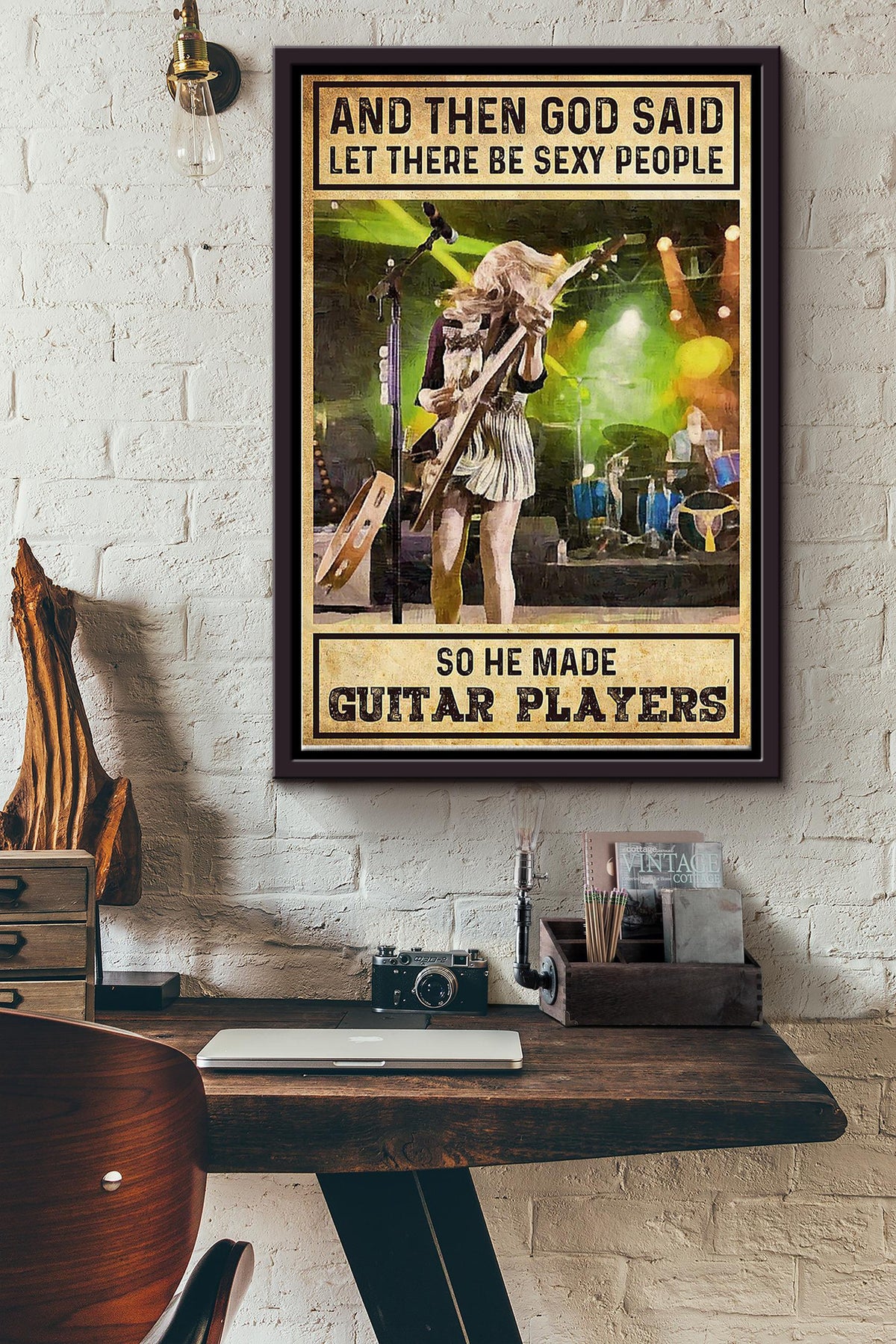 Electric Guitar Lovers Poster 3 Framed Matte Canvas