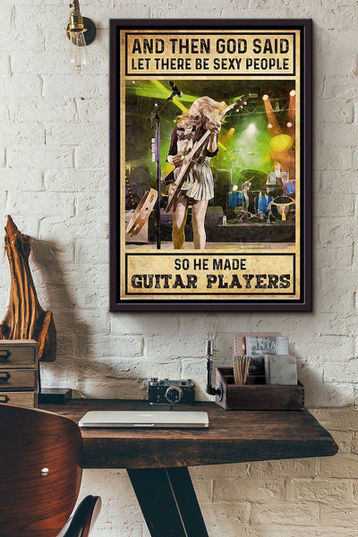 Electric Guitar Lovers Poster 3 Framed Matte Canvas