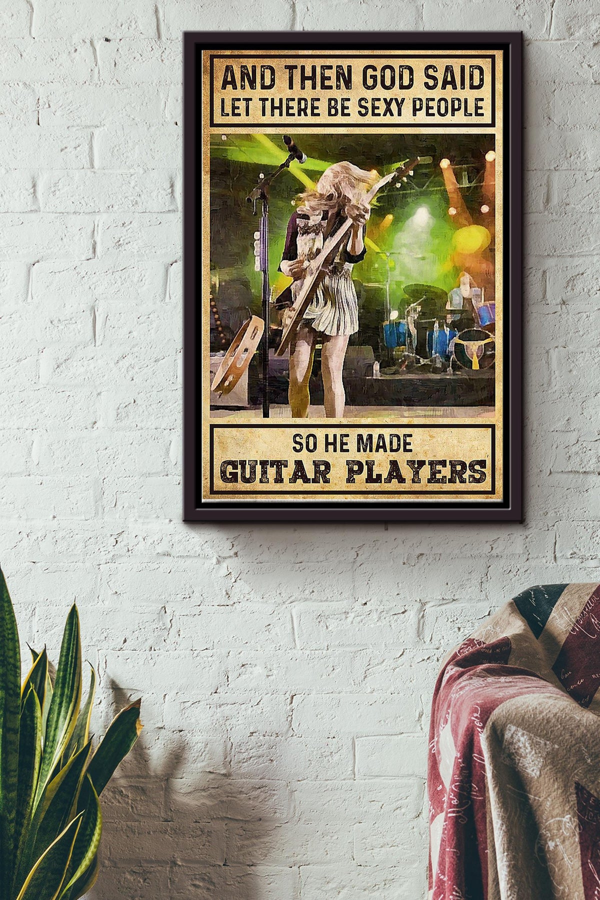 Electric Guitar Lovers Poster 3 Framed Matte Canvas