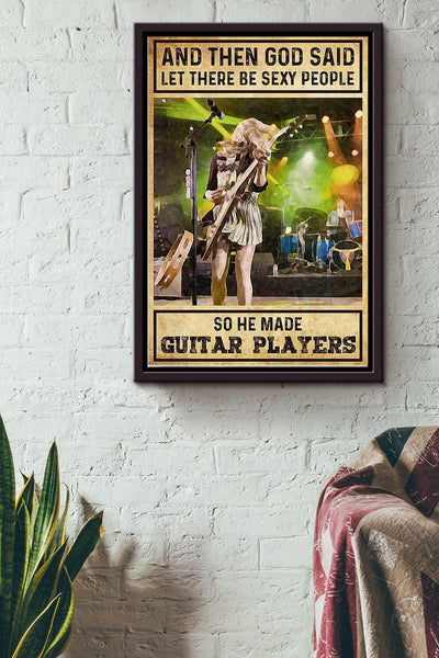 Electric Guitar Lovers Poster 3 Framed Matte Canvas
