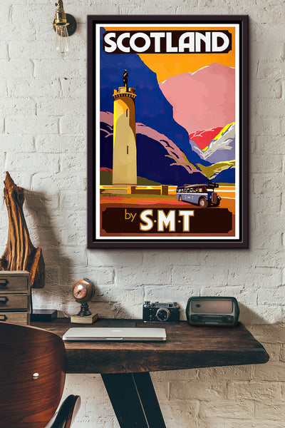 Scotland By Smt Poster Framed Matte Canvas