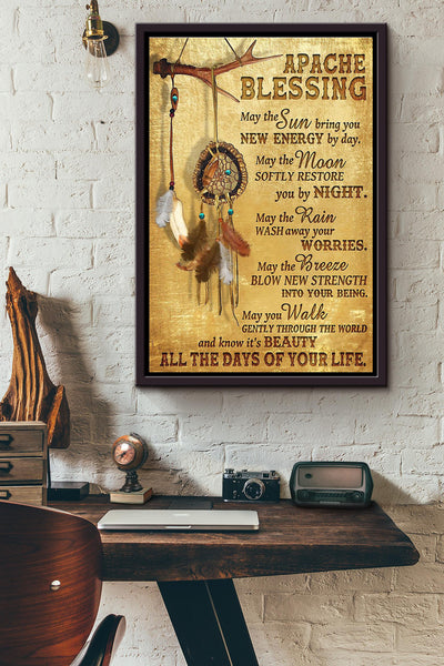 Dreamcatcher Apache Blessing Poster Framed Matte Canvas
