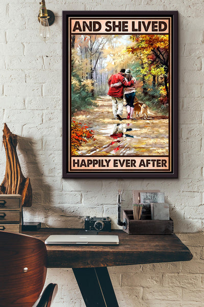 And She Lived Happily Ever After Poster Framed Matte Canvas
