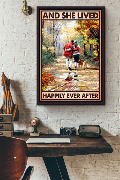And She Lived Happily Ever After Poster Framed Matte Canvas