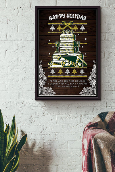Happy Holiday International Workers Day Mechanic Poster Framed Matte Canvas