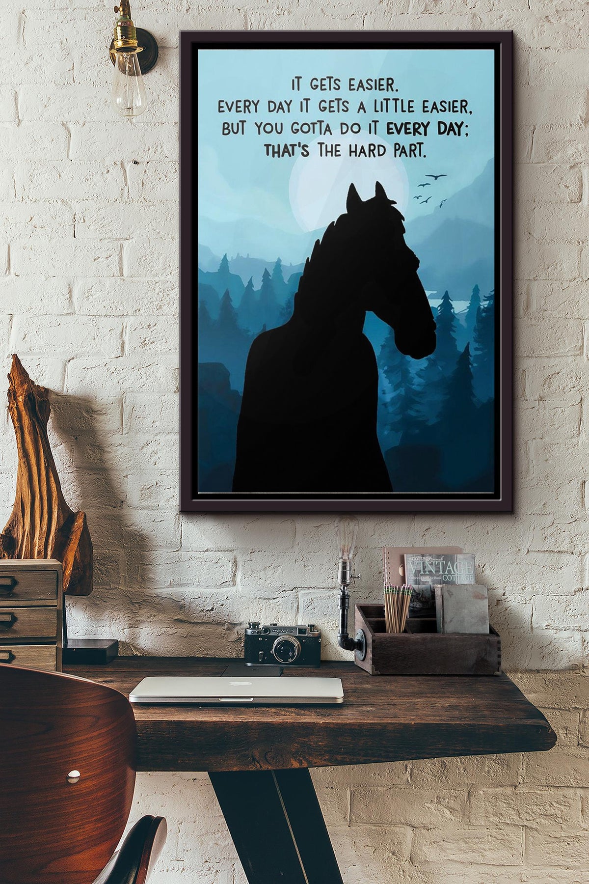 Bojack Horseman It Gets Easier Poster Framed Matte Canvas