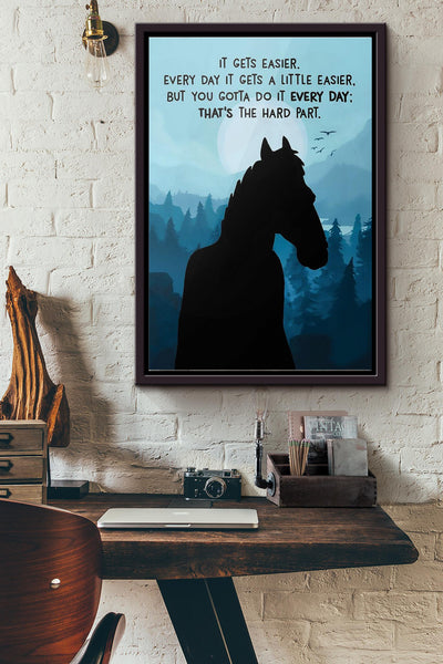 Bojack Horseman It Gets Easier Poster Framed Matte Canvas
