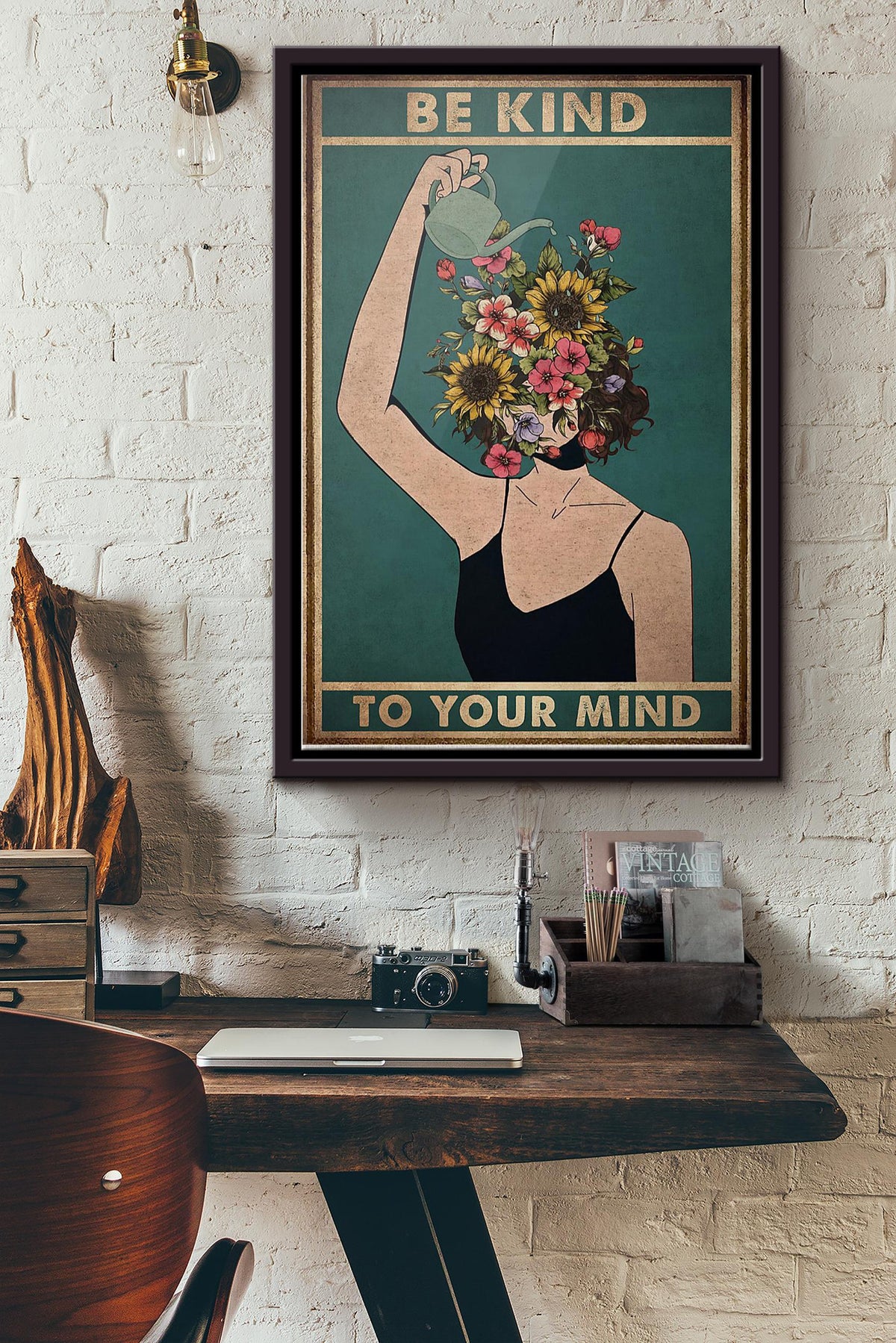 Mental Be Kind To Your Mind Poster Framed Matte Canvas