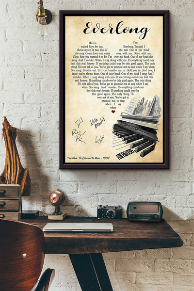 Everlong Foo Fighter Lyrics Signature Poster Framed Matte Canvas