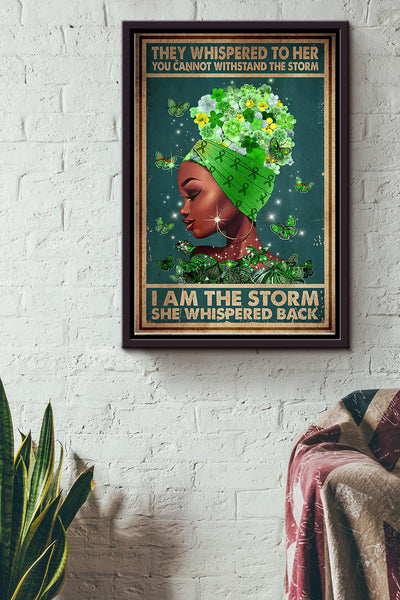 Mental Afro She Wishpered Back I Am The Storm Poster Framed Matte Canvas