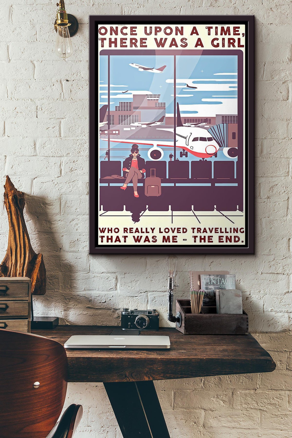There Was A Girl Who Really Loved Traveling Poster Framed Matte Canvas