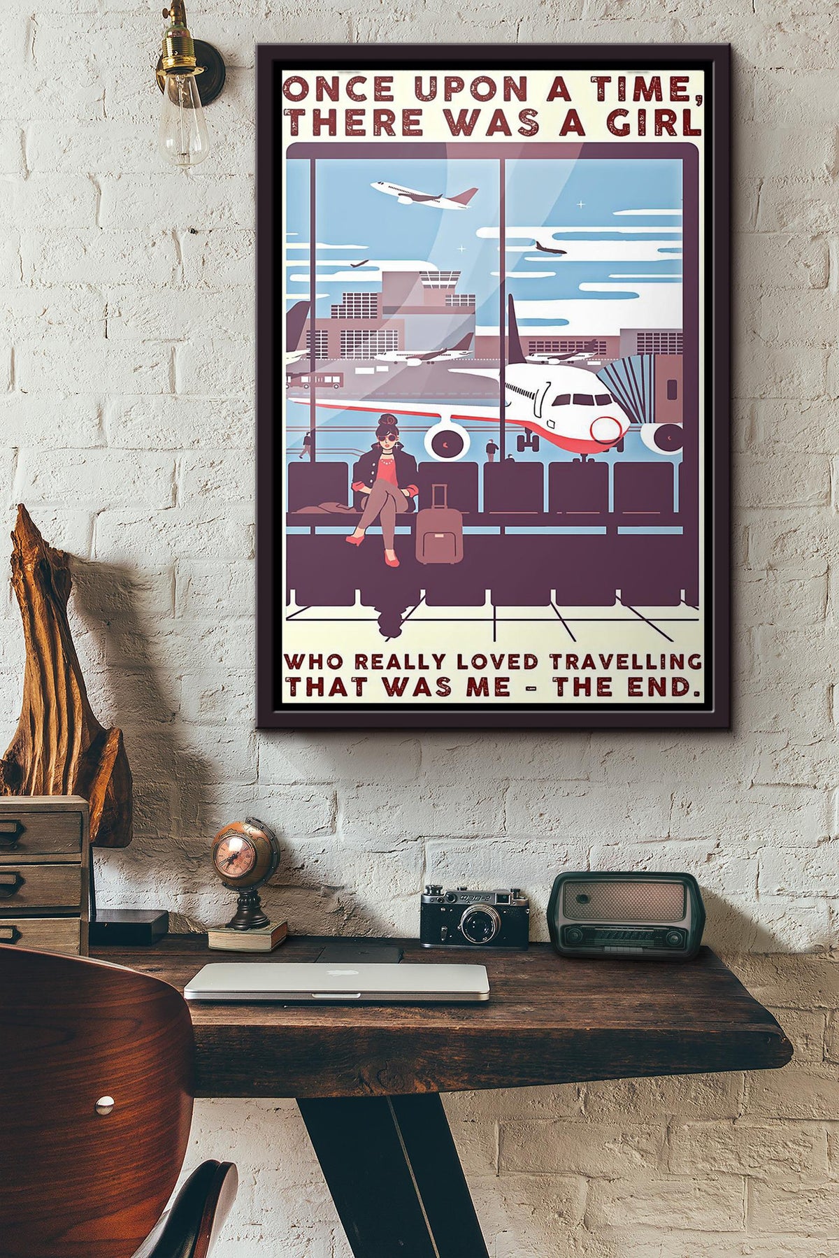 There Was A Girl Who Really Loved Traveling Poster Framed Matte Canvas