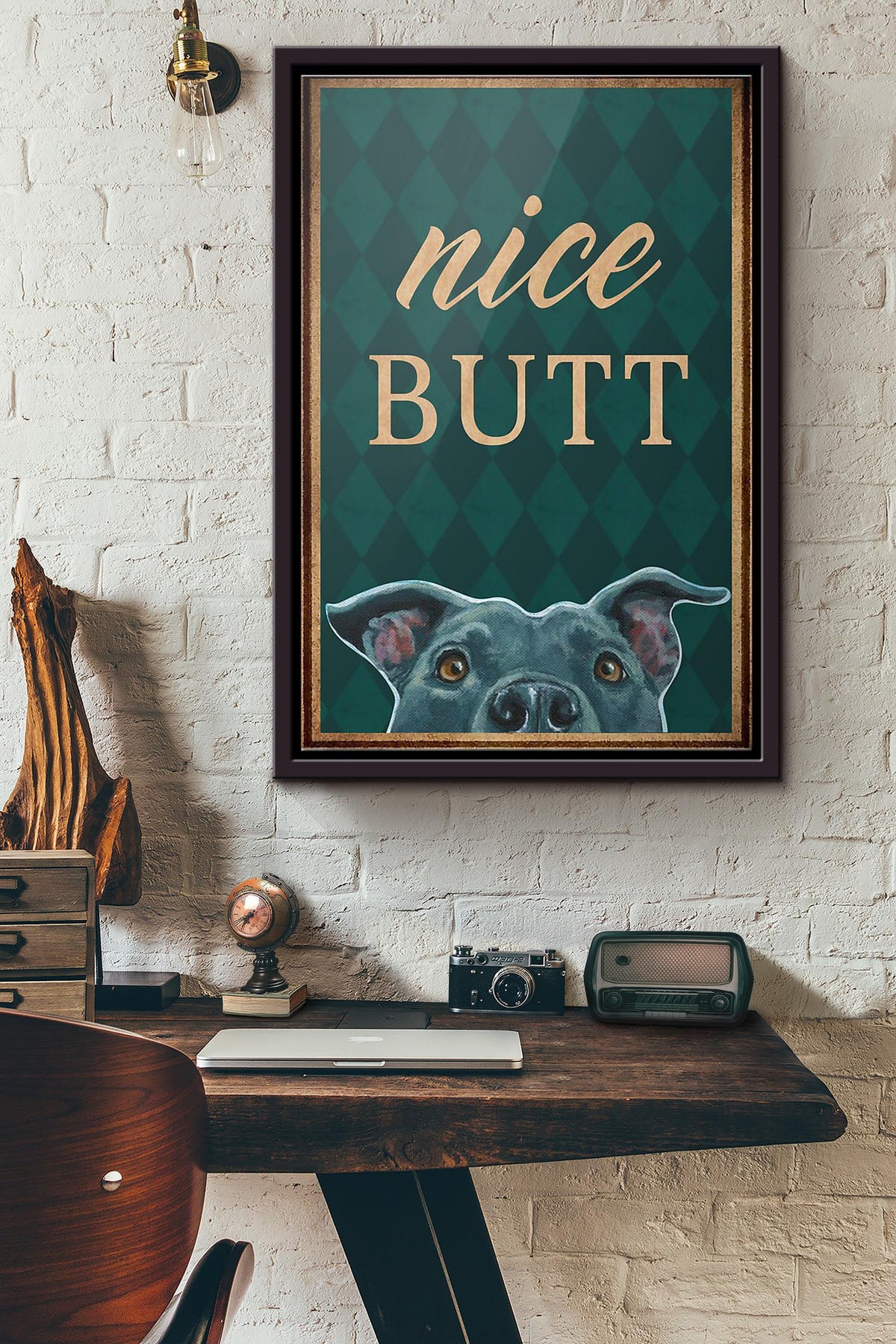 Pitbull Nice Butt Poster Framed Matte Canvas