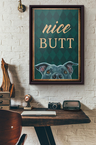 Pitbull Nice Butt Poster Framed Matte Canvas