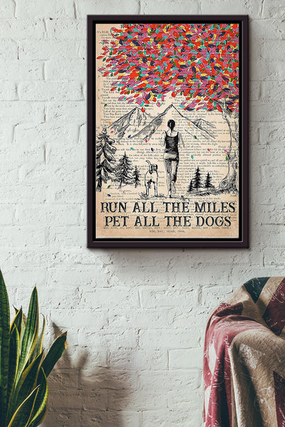 Running - Run All The Miles And Pet All The Dogs Framed Matte Canvas