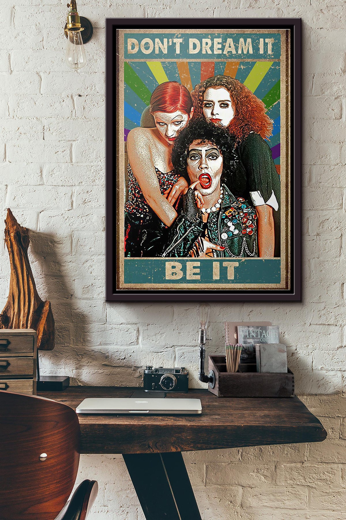 Rocky Horror Dont Dream It Be It Poster Framed Matte Canvas
