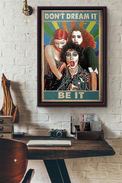 Rocky Horror Dont Dream It Be It Poster Framed Matte Canvas