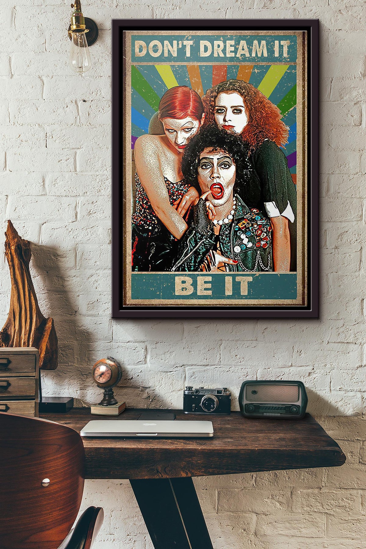 Rocky Horror Dont Dream It Be It Poster Framed Matte Canvas