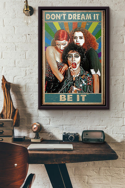 Rocky Horror Dont Dream It Be It Poster Framed Matte Canvas