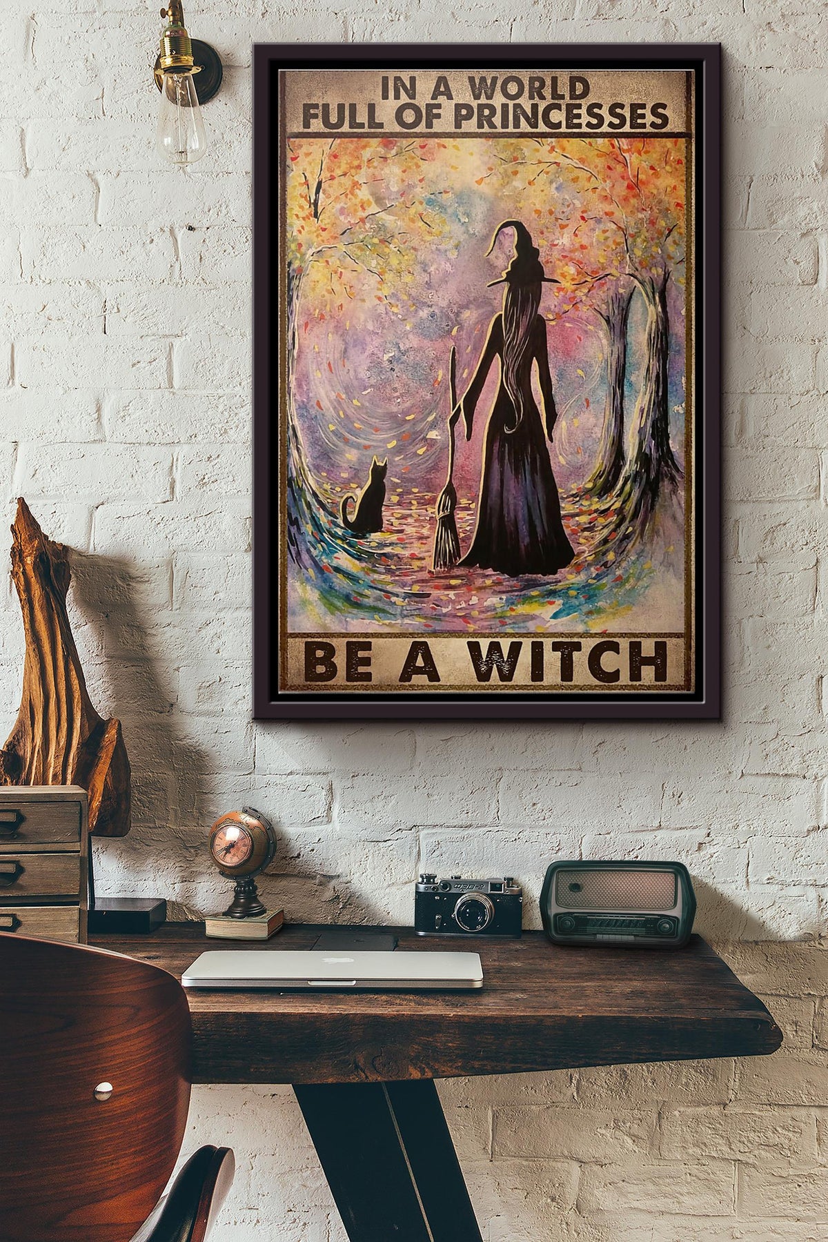 Witch In A World Full Of Princesses Be A Witch Poster Framed Matte Canvas