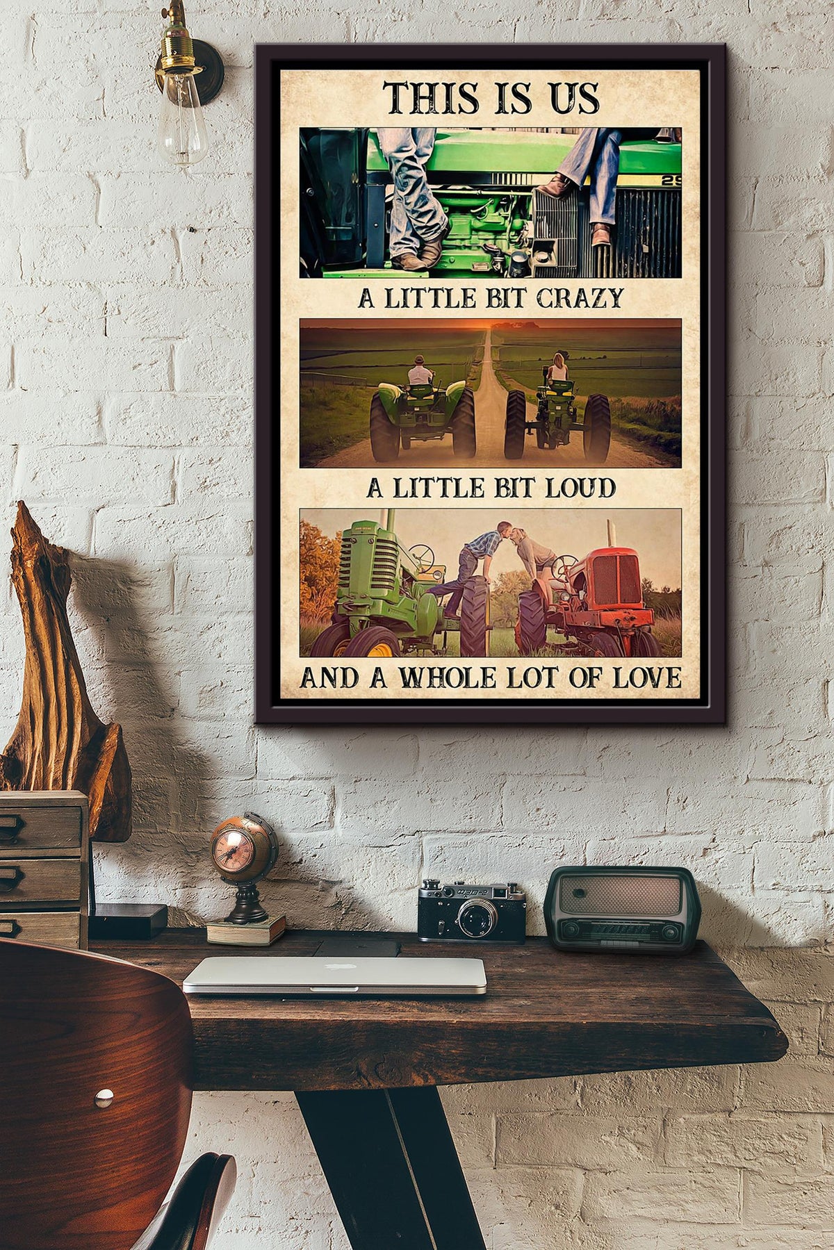 Tractor Couple This Is Us Poster Framed Matte Canvas