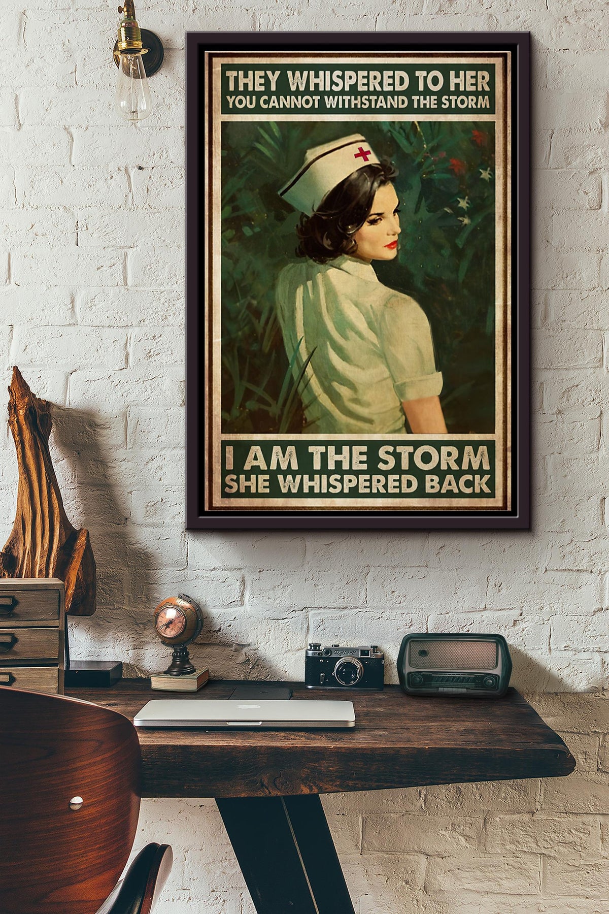 Nurse Forest She Whispered Back I Am The Storm Poster Framed Matte Canvas