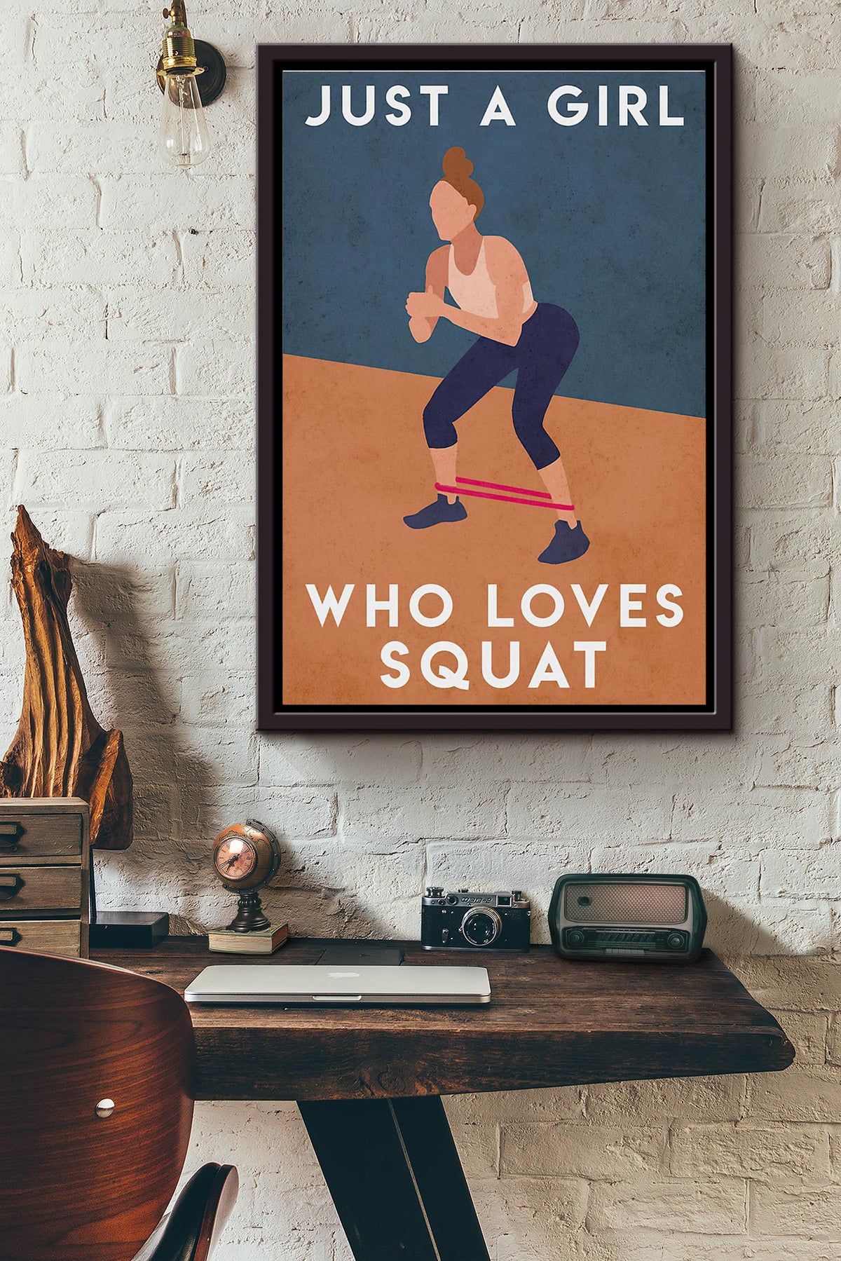 Just A Girl Who Loves Squat Poster Framed Matte Canvas