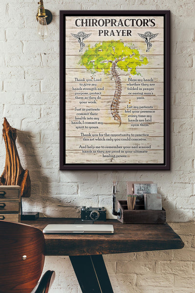 Chiropractors Prayer Poster Framed Matte Canvas