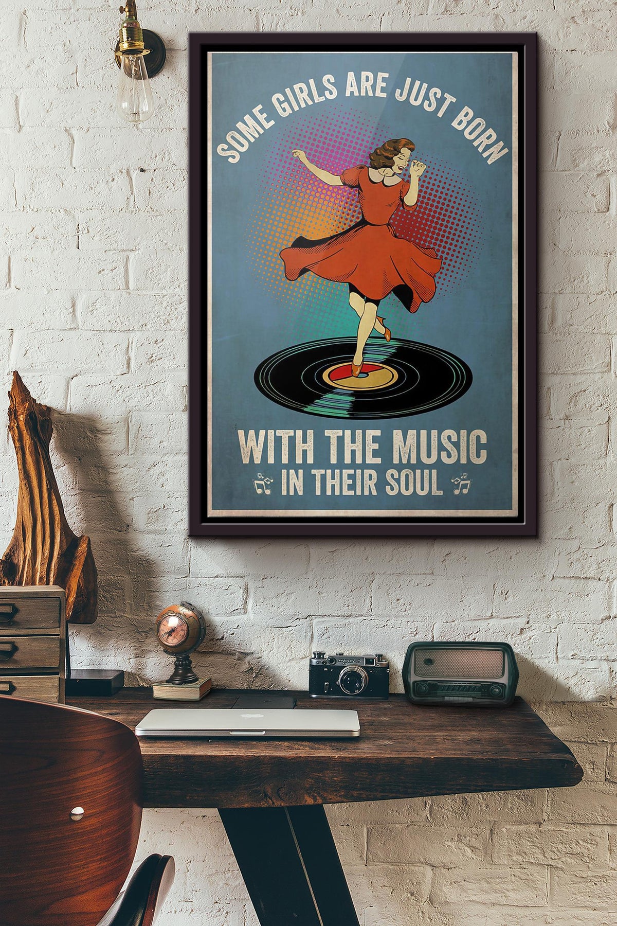Some Girls Are Just Born With The Music In Their Soul Poster Framed Matte Canvas