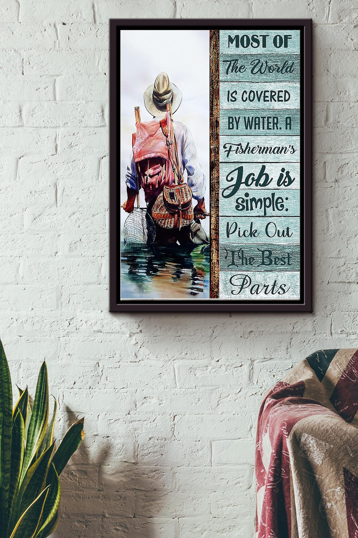 Fishing Just A Girl Who Loves Dogs And Fishing Framed Matte Canvas