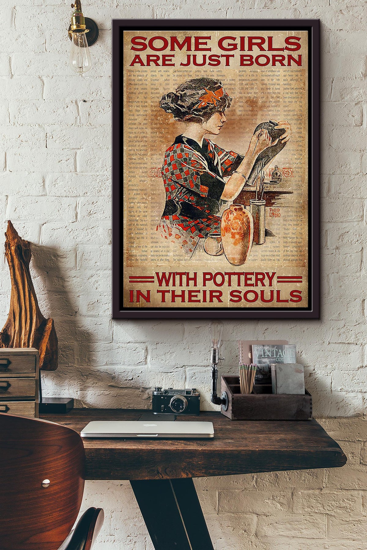 Some Girls Are Just Born With Pottery In Their Souls Poster Framed Matte Canvas