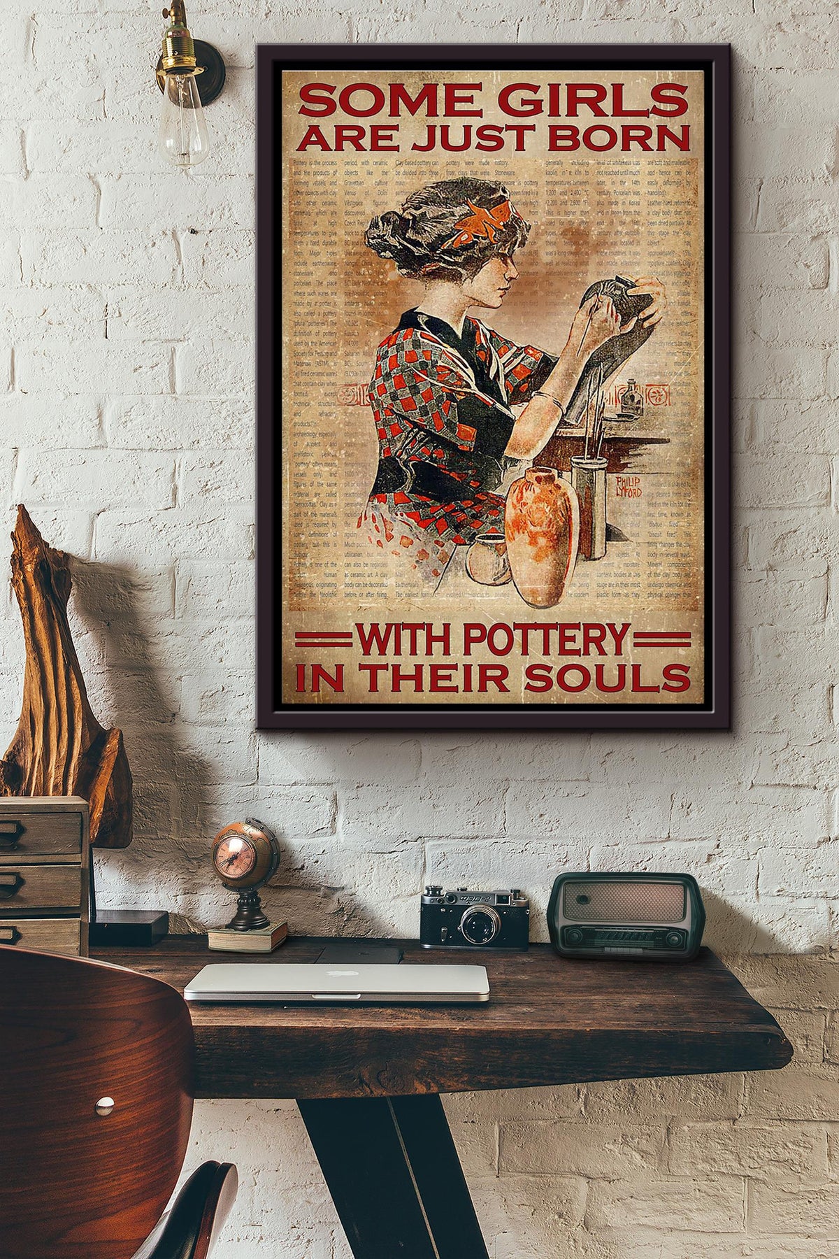 Some Girls Are Just Born With Pottery In Their Souls Poster Framed Matte Canvas