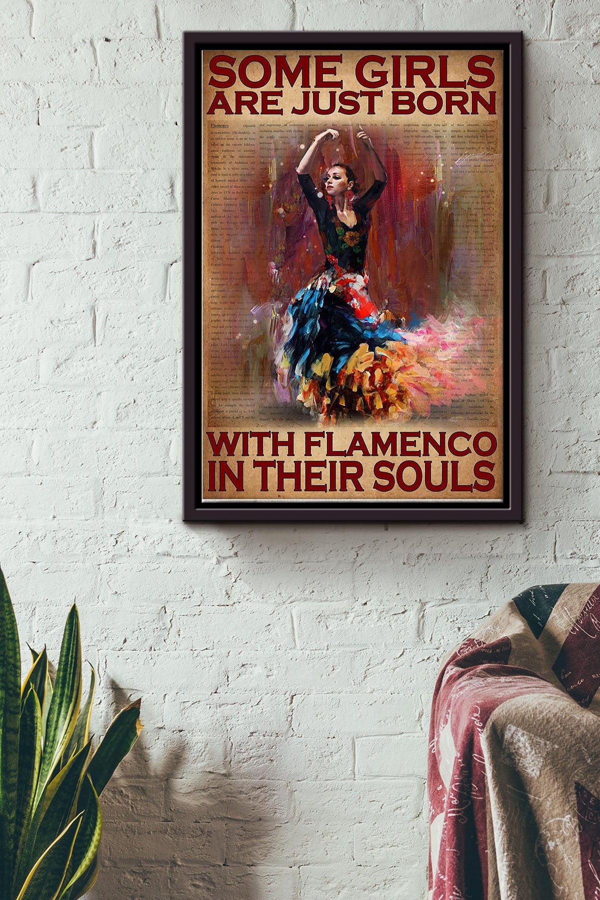 Some Girls Are Just Born With Flamenco In Their Souls Poster Framed Matte Canvas