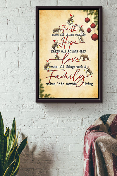 Elephant - Family Makes Life Worth Living Framed Matte Canvas